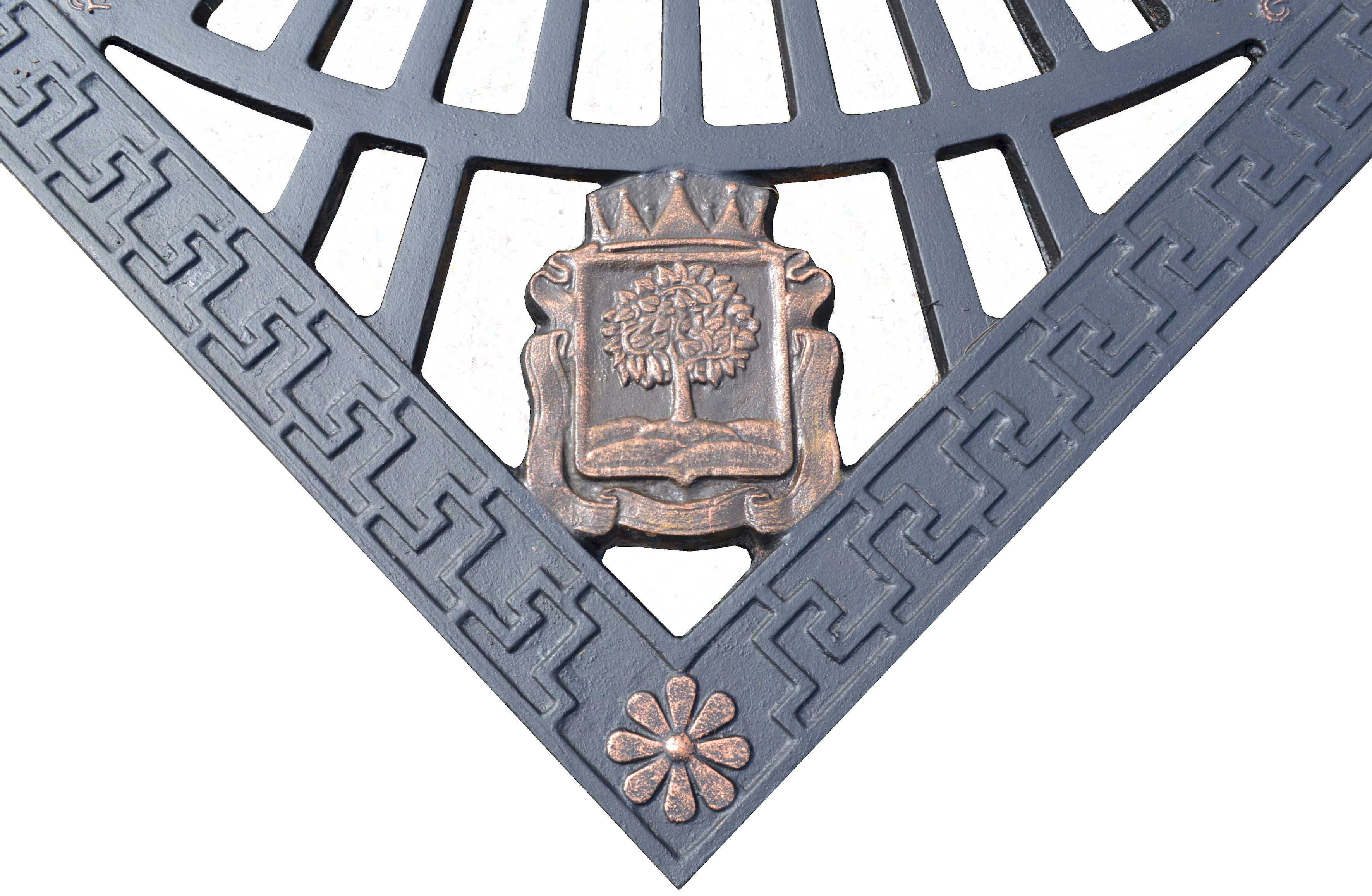 приствольная решётка чугунная свободный сокол с гербом города